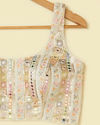 Mohey Women Dark Cream Bel Buti Patterned Sequinned Blouse