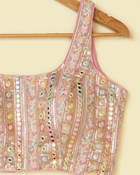 Mohey Women Pink Bel Buti Patterned Sequinned Blouse
