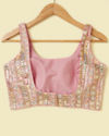 Mohey Women Pink Bel Buti Patterned Sequinned Blouse