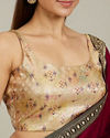 Mohey Women Sand Beige Kaleidoscopic Floral Jaal Patterned Blouse