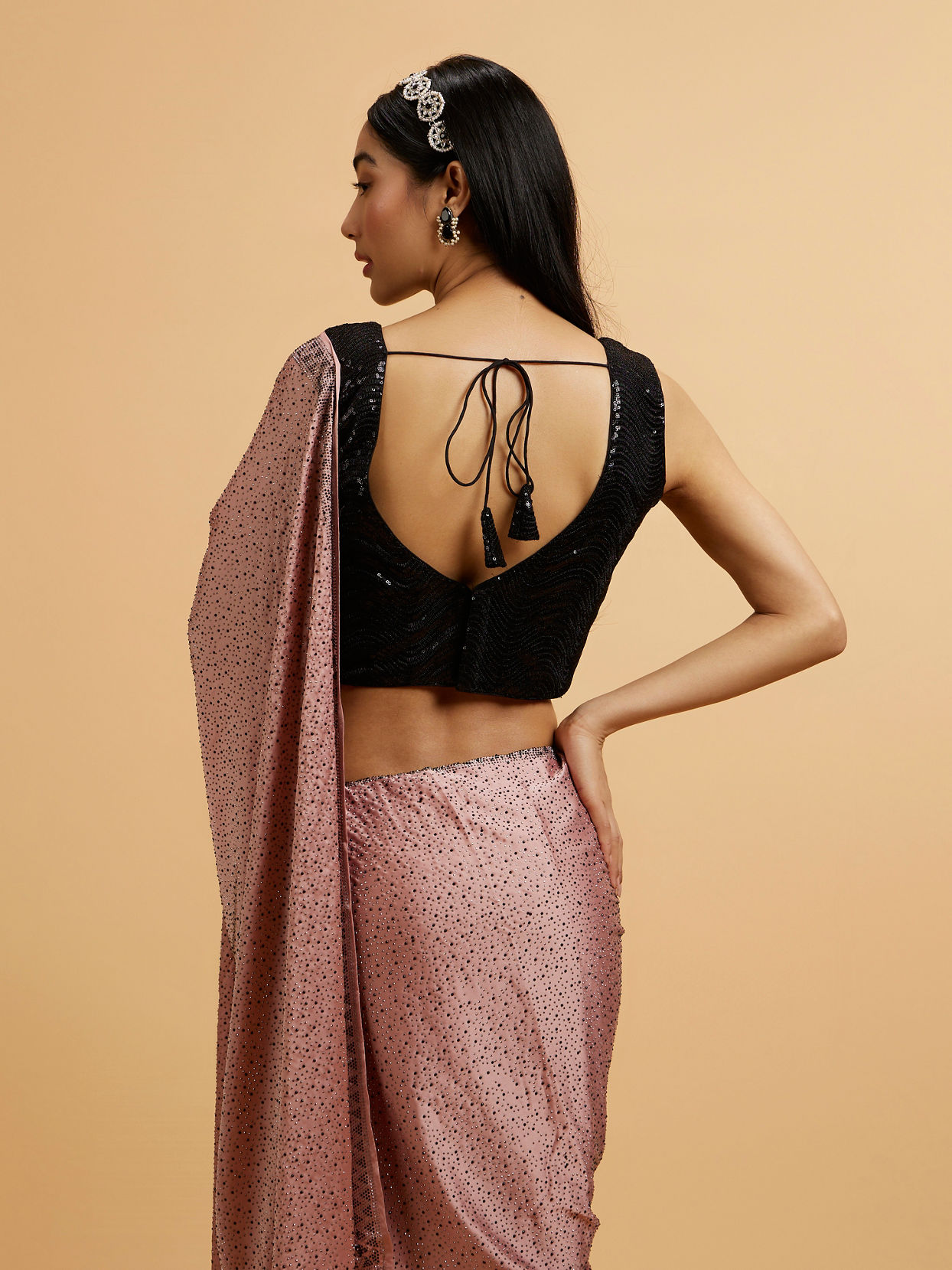 Mohey Women Black Sequin Embellished Blouse