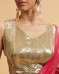 Mohey Women Gold Sequin Embellished Blouse