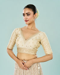 Mohey Women Cream Creation Artistic Blouse