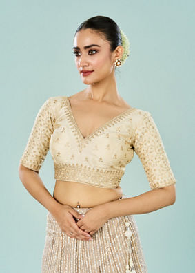 Mohey Women Cream Creation Artistic Blouse