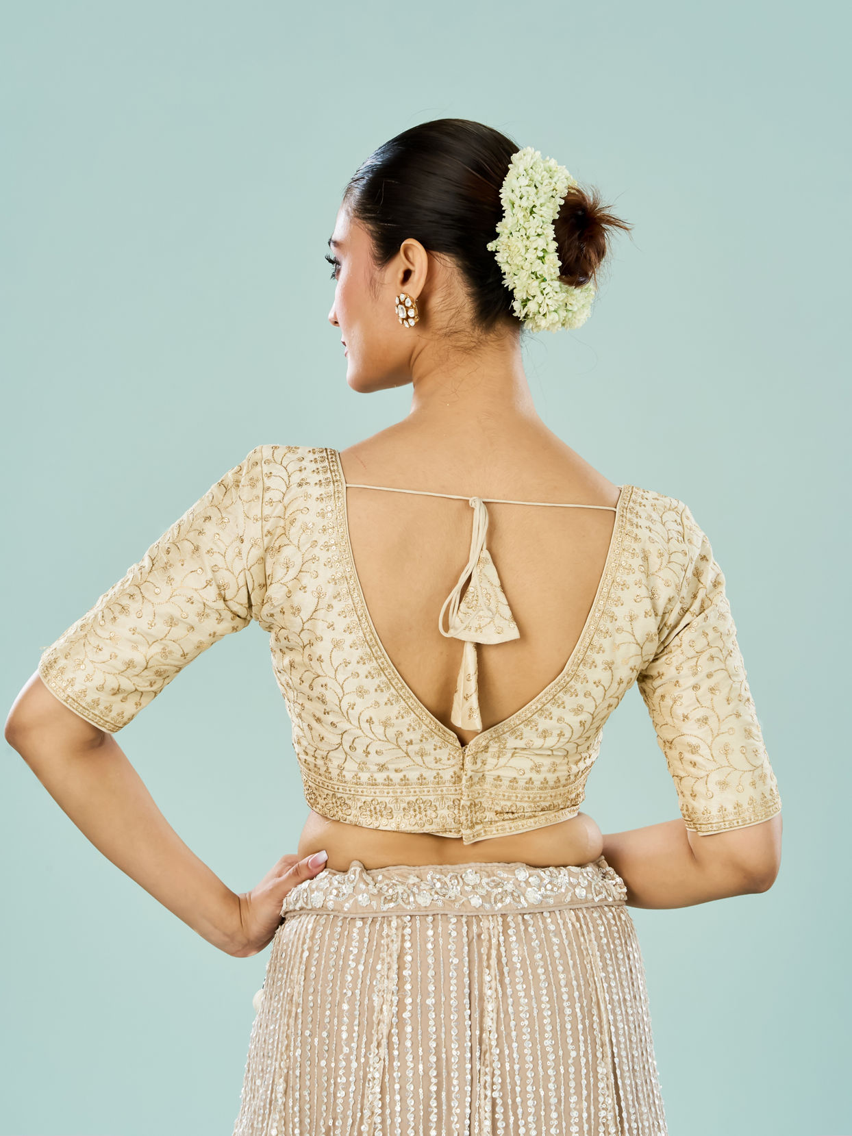 Mohey Women Cream Creation Artistic Blouse