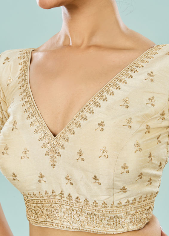 Mohey Women Cream Creation Artistic Blouse