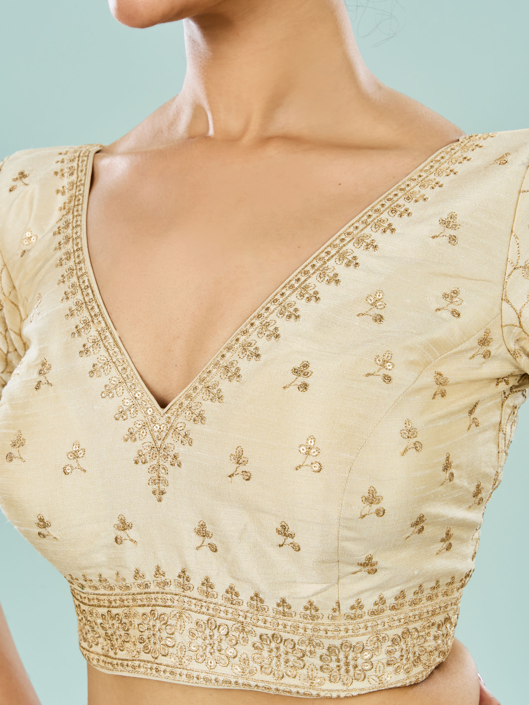 Mohey Women Cream Creation Artistic Blouse