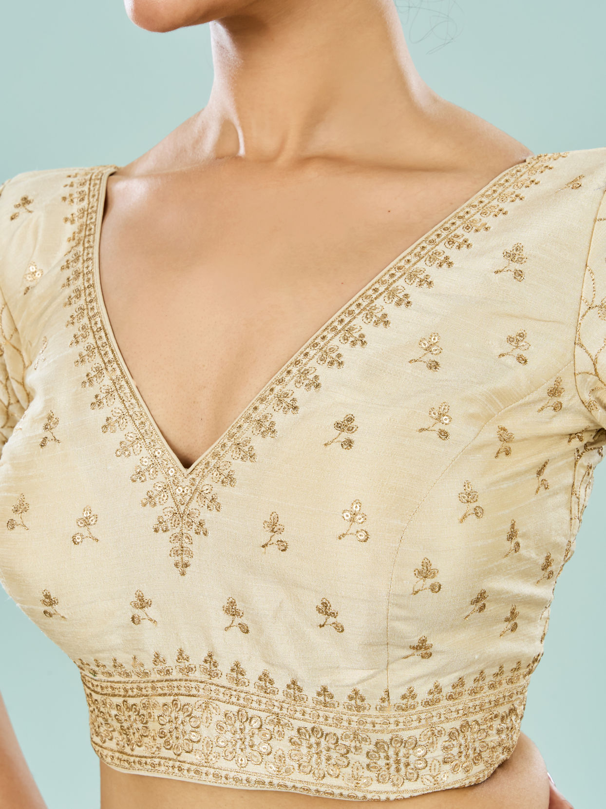 Mohey Women Cream Creation Artistic Blouse
