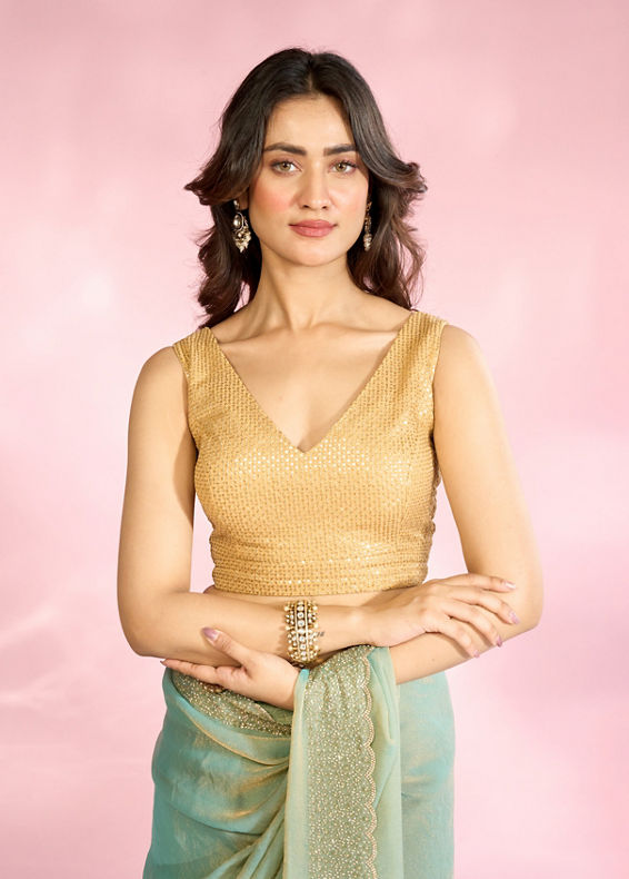 Mohey Women Exquisite Beige Georgette Blouse