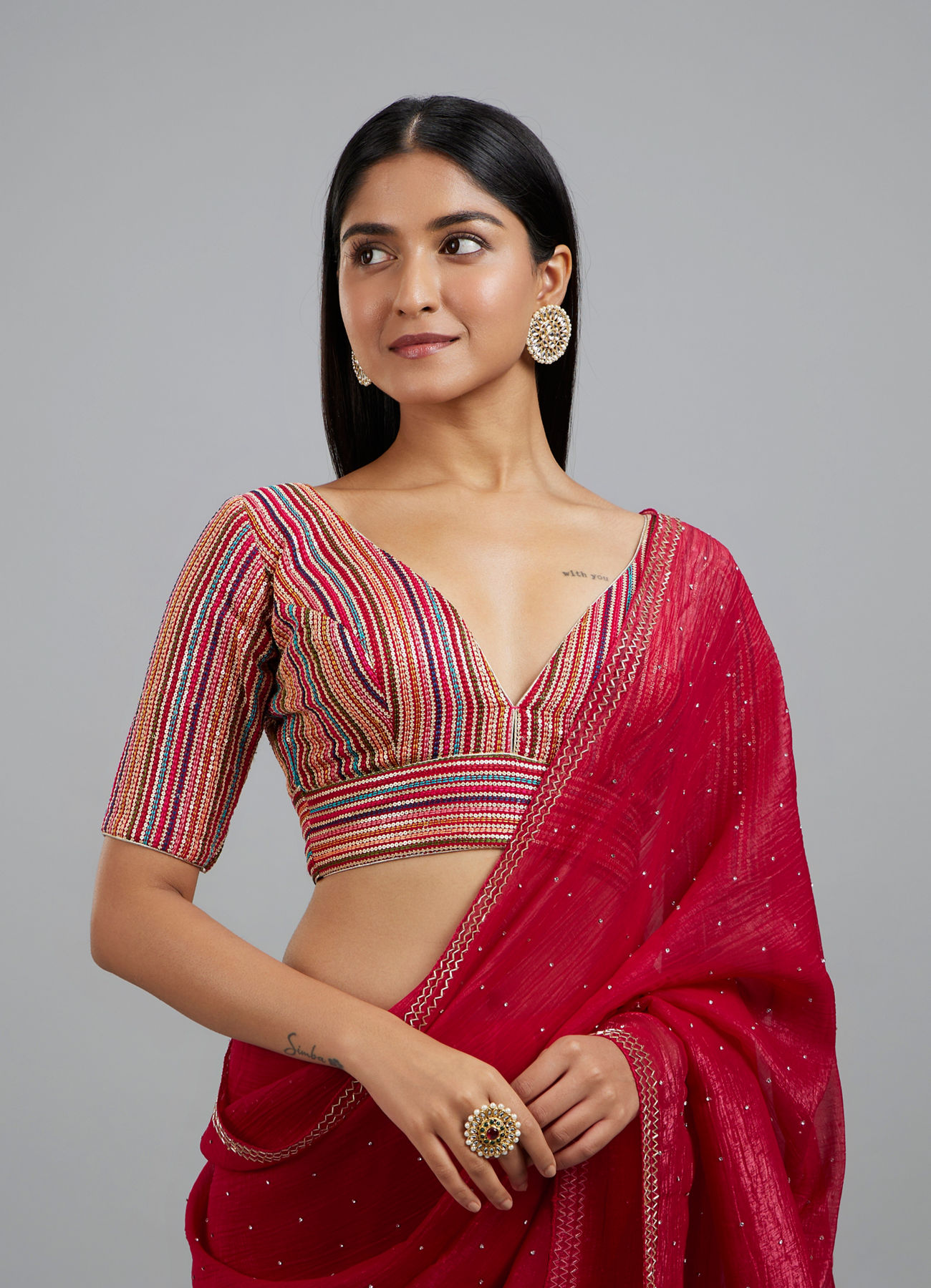 Mohey Women Ravishing Rani Georgette Blouse