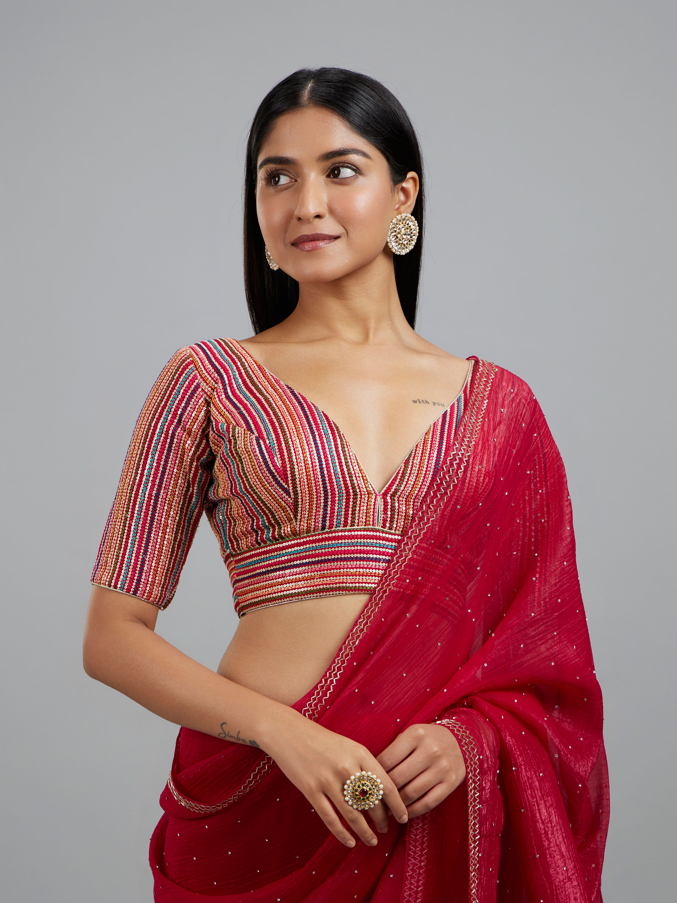 Mohey Women Ravishing Rani Georgette Blouse