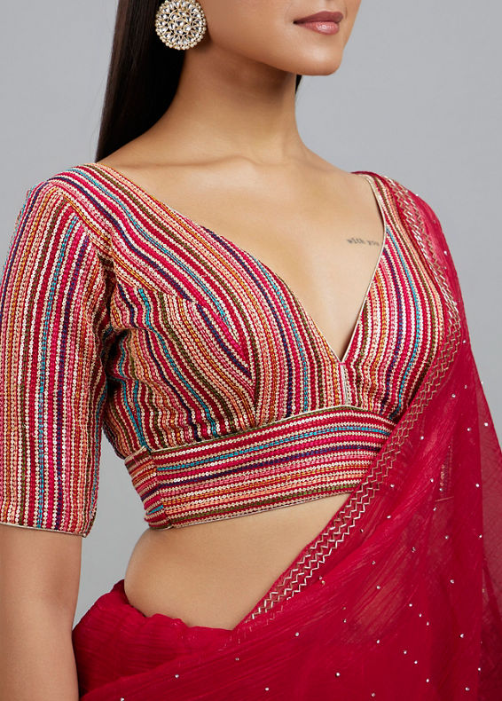 Mohey Women Ravishing Rani Georgette Blouse