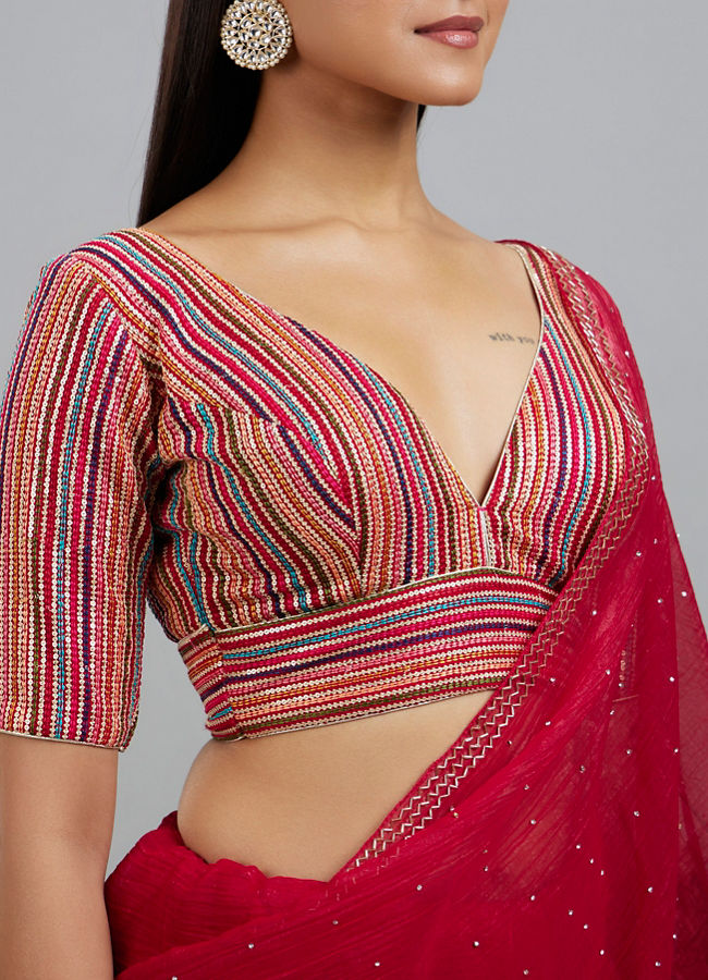 Mohey Women Ravishing Rani Georgette Blouse