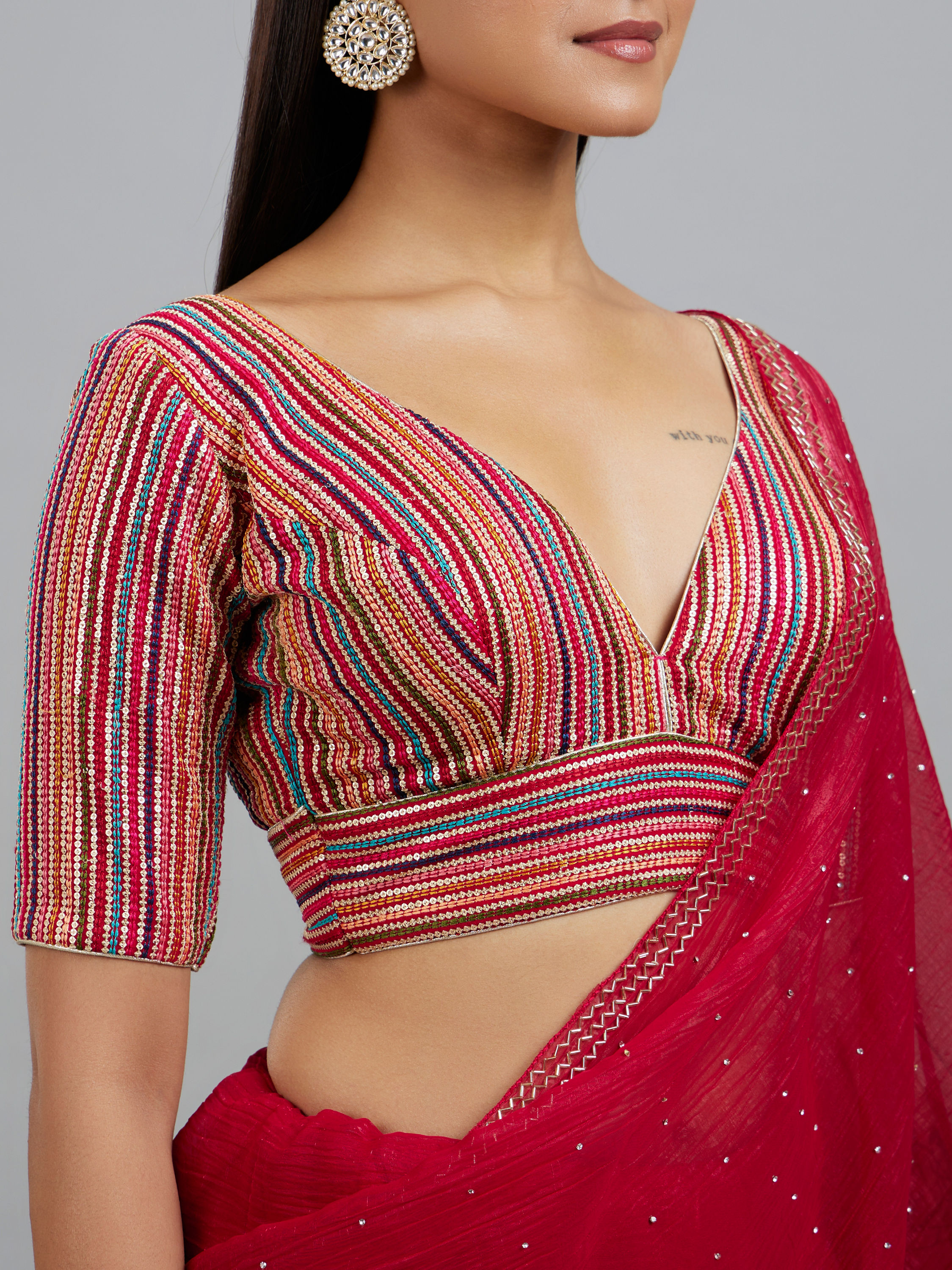 Mohey Women Ravishing Rani Georgette Blouse