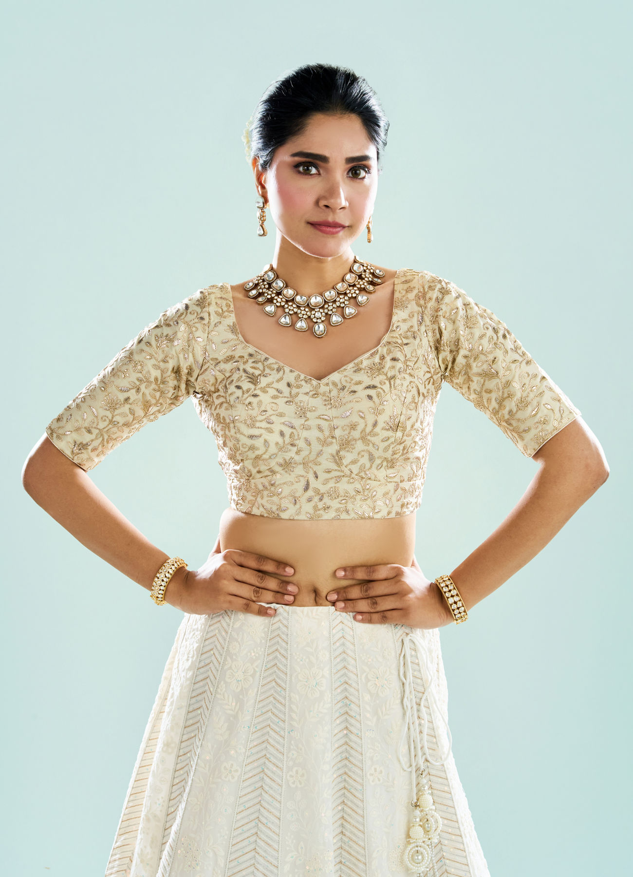 Mohey Women Creamy Elegance Blouse