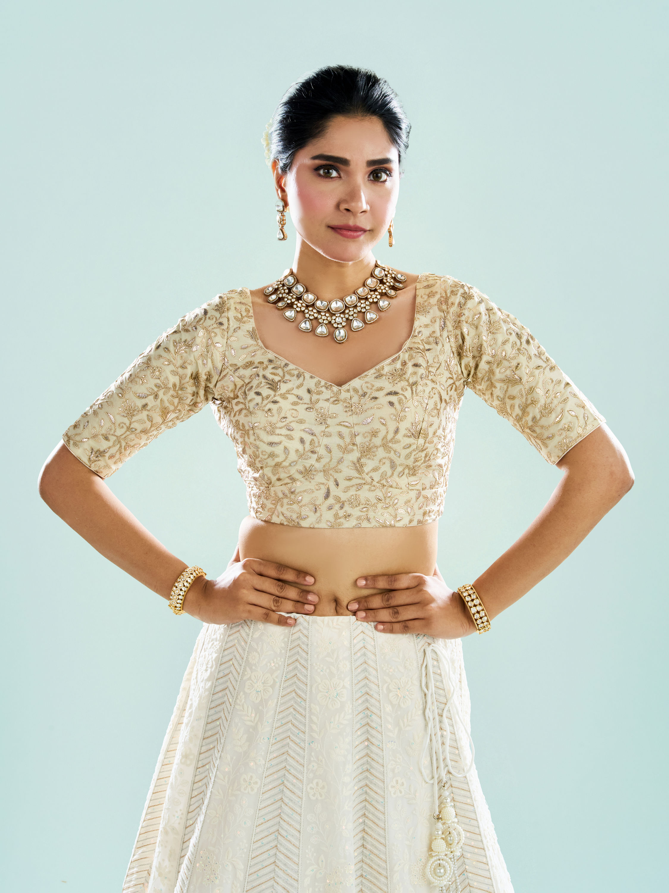 Mohey Women Creamy Elegance Blouse