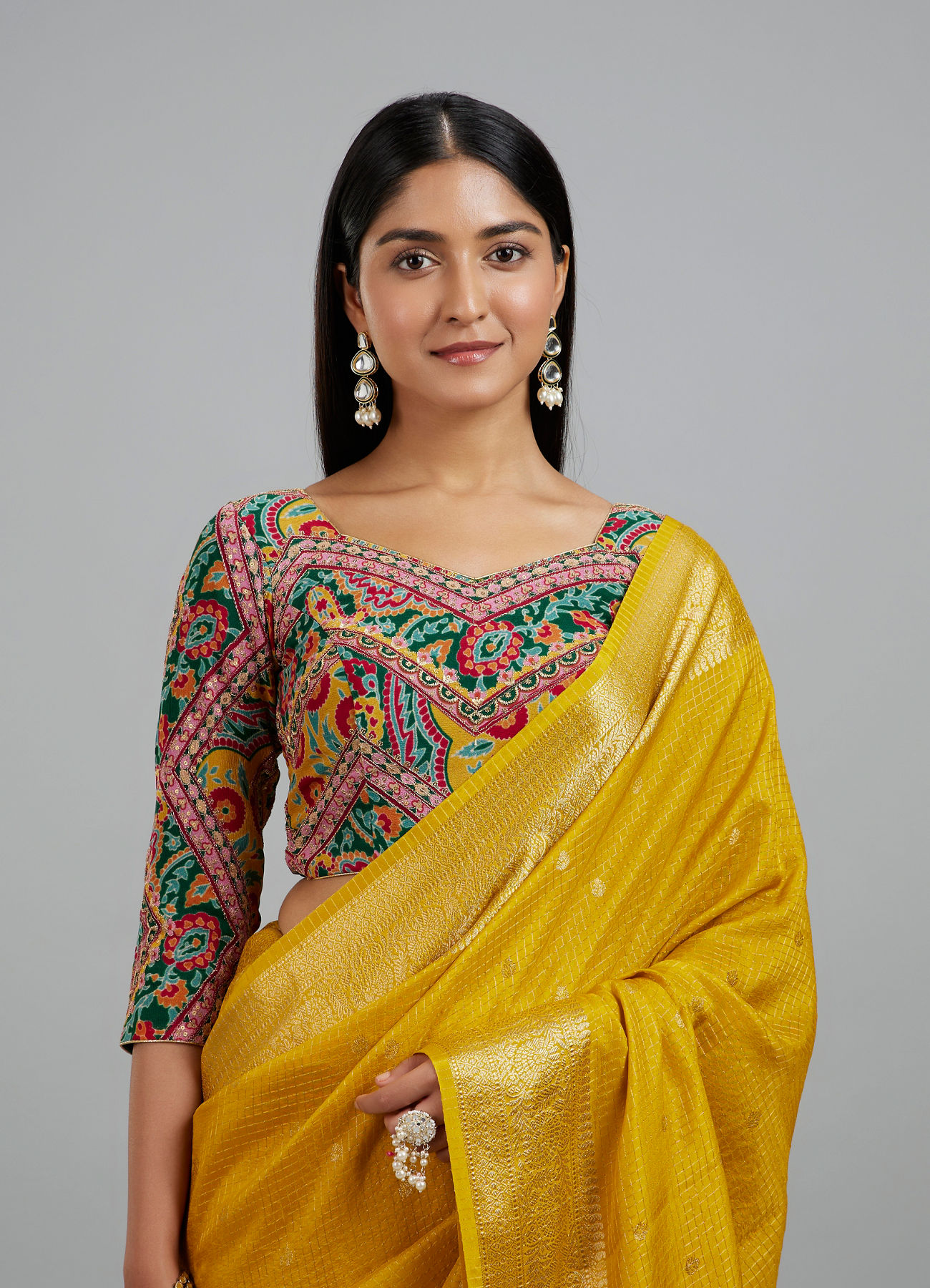 Mohey Women Bottle Green Celebration Blouse