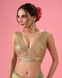 Mohey Women Elegant Cream Georgette Blouse