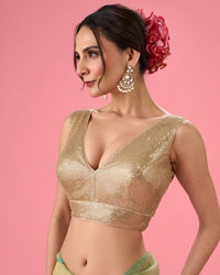 Mohey Women Elegant Cream Georgette Blouse