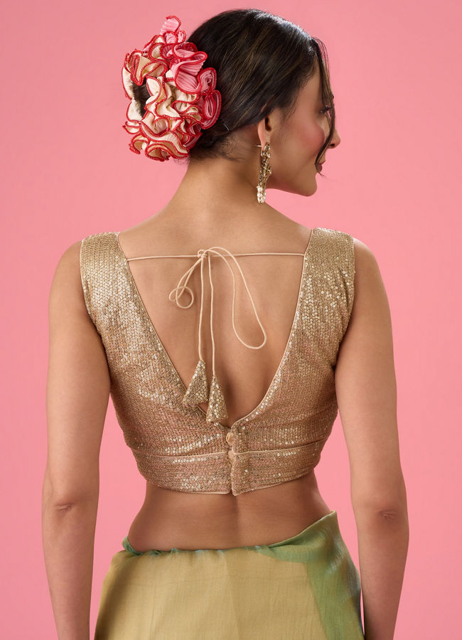 Mohey Women Elegant Cream Georgette Blouse