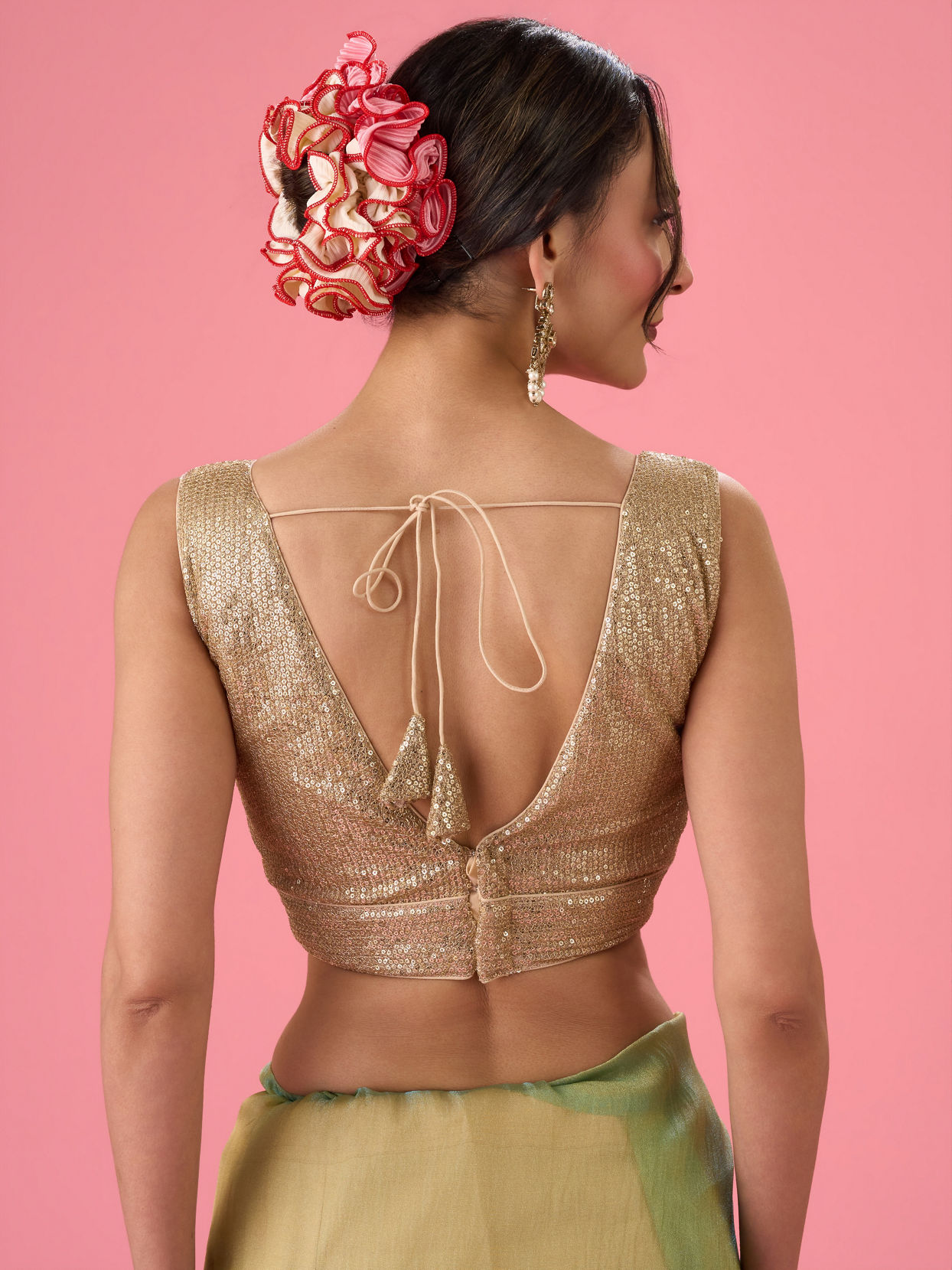 Mohey Women Elegant Cream Georgette Blouse