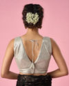 Mohey Women Grey Georgette Blouse with Sequin Detail