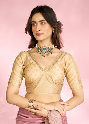 Mohey Women Fawn Silk Elegance Blouse