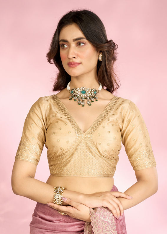 Mohey Women Fawn Silk Elegance Blouse