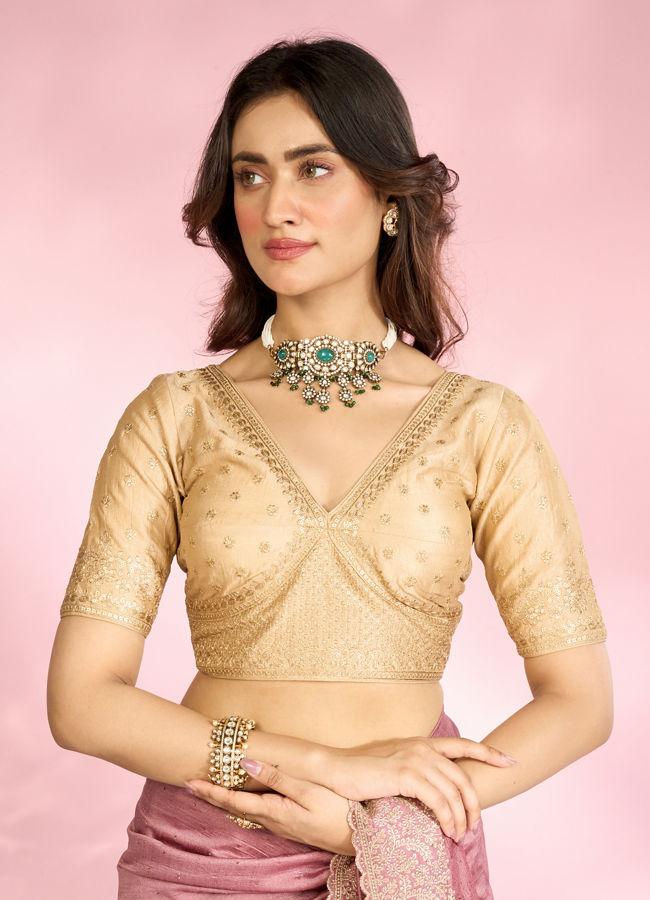 Mohey Women Fawn Silk Elegance Blouse
