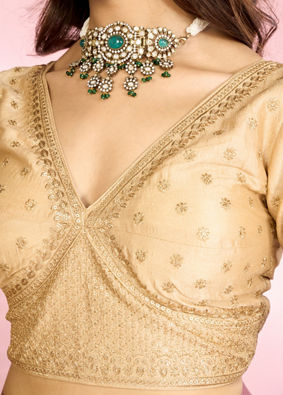 Mohey Women Fawn Silk Elegance Blouse