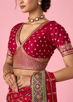 Mohey Women Pink Art Silk Blouse with Sequin Work
