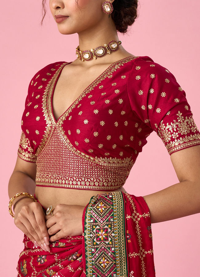 Mohey Women Pink Art Silk Blouse with Sequin Work