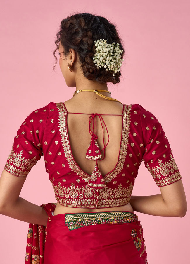 Mohey Women Pink Art Silk Blouse with Sequin Work