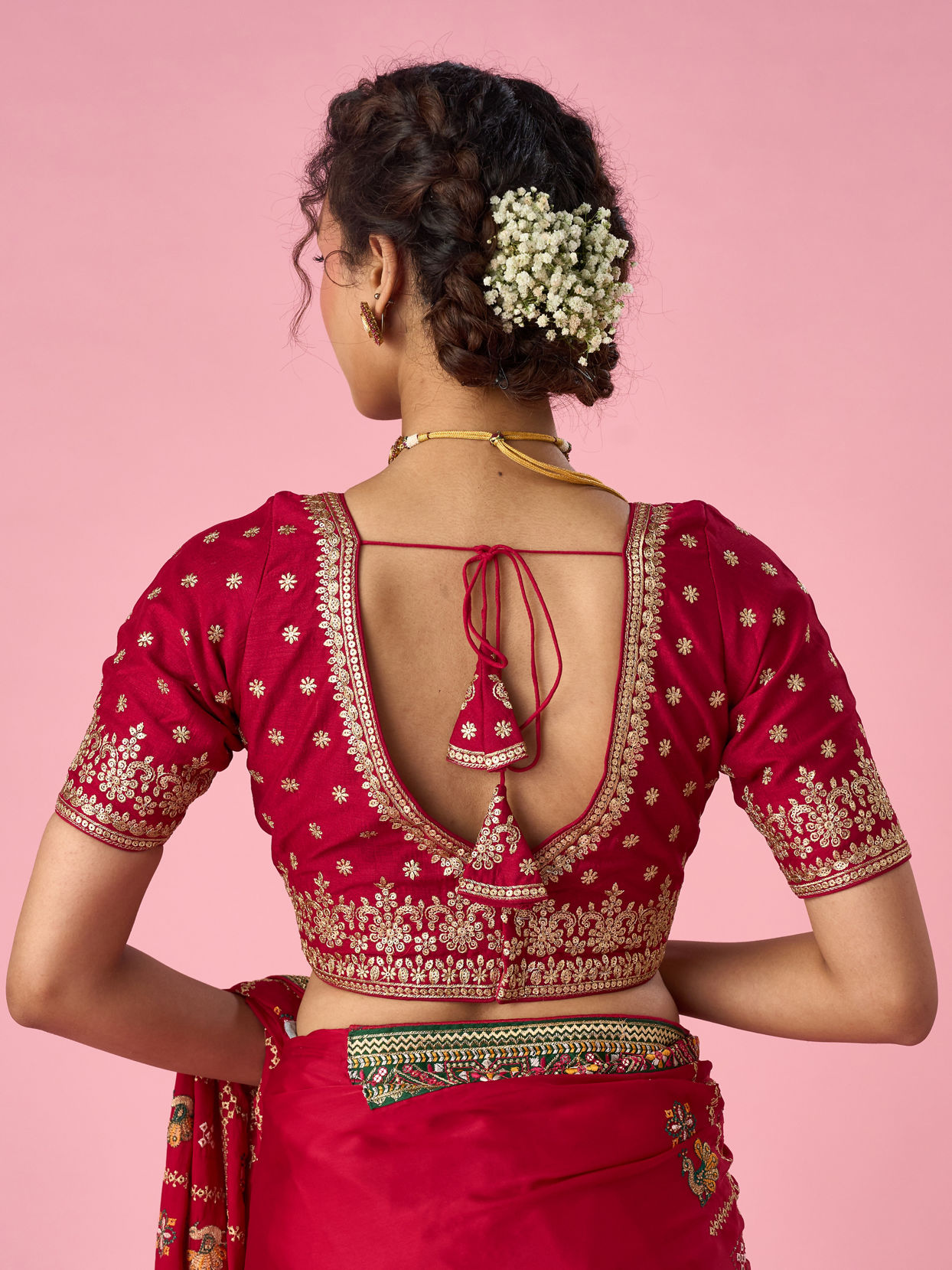 Mohey Women Pink Art Silk Blouse with Sequin Work