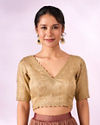 Mohey Women Beige Silk Blouse with Sequin Work