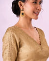 Mohey Women Beige Silk Blouse with Sequin Work
