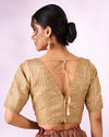 Mohey Women Beige Silk Blouse with Sequin Work