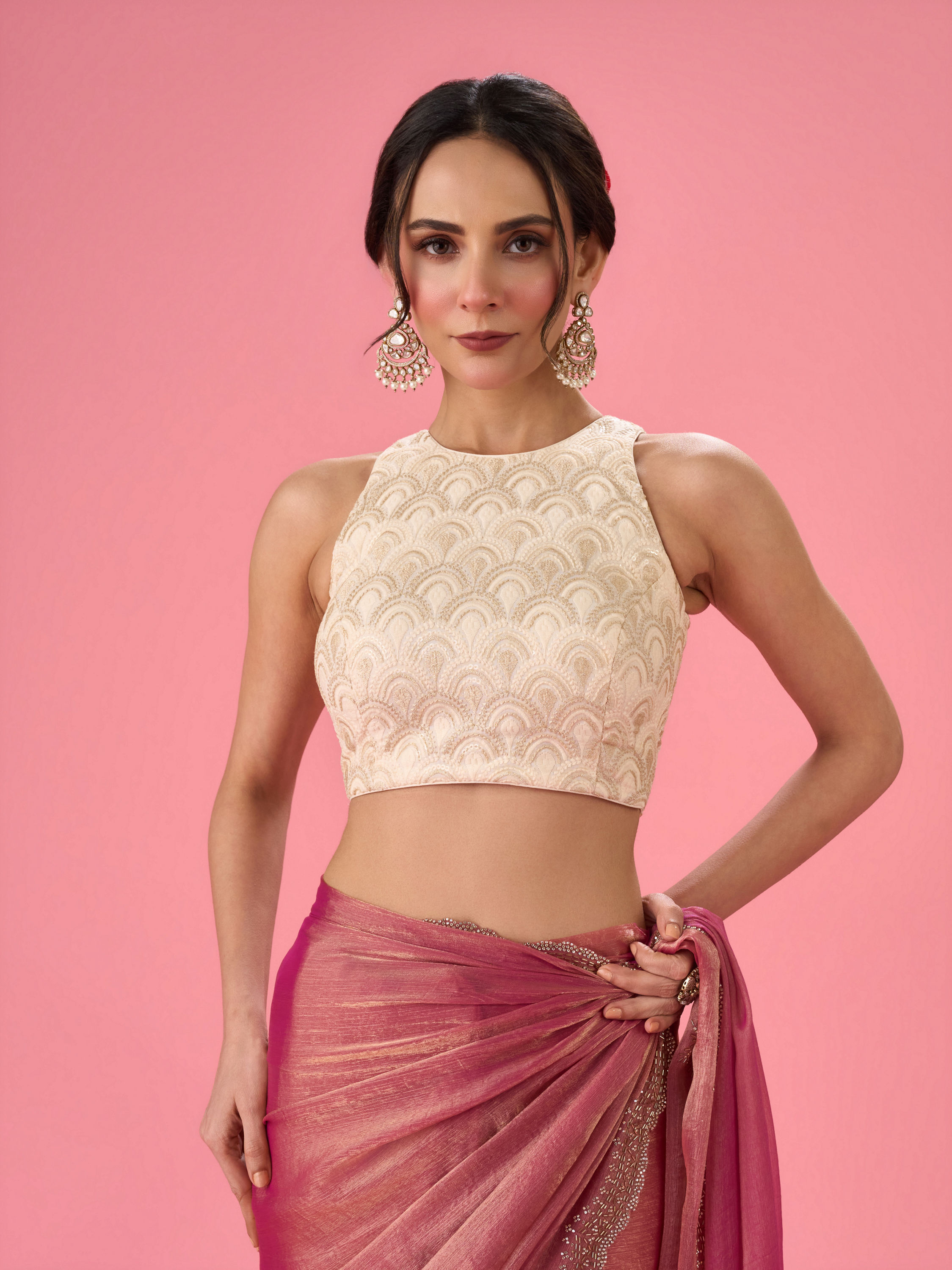 Mohey Women Creamy Elegance Cotton Blouse