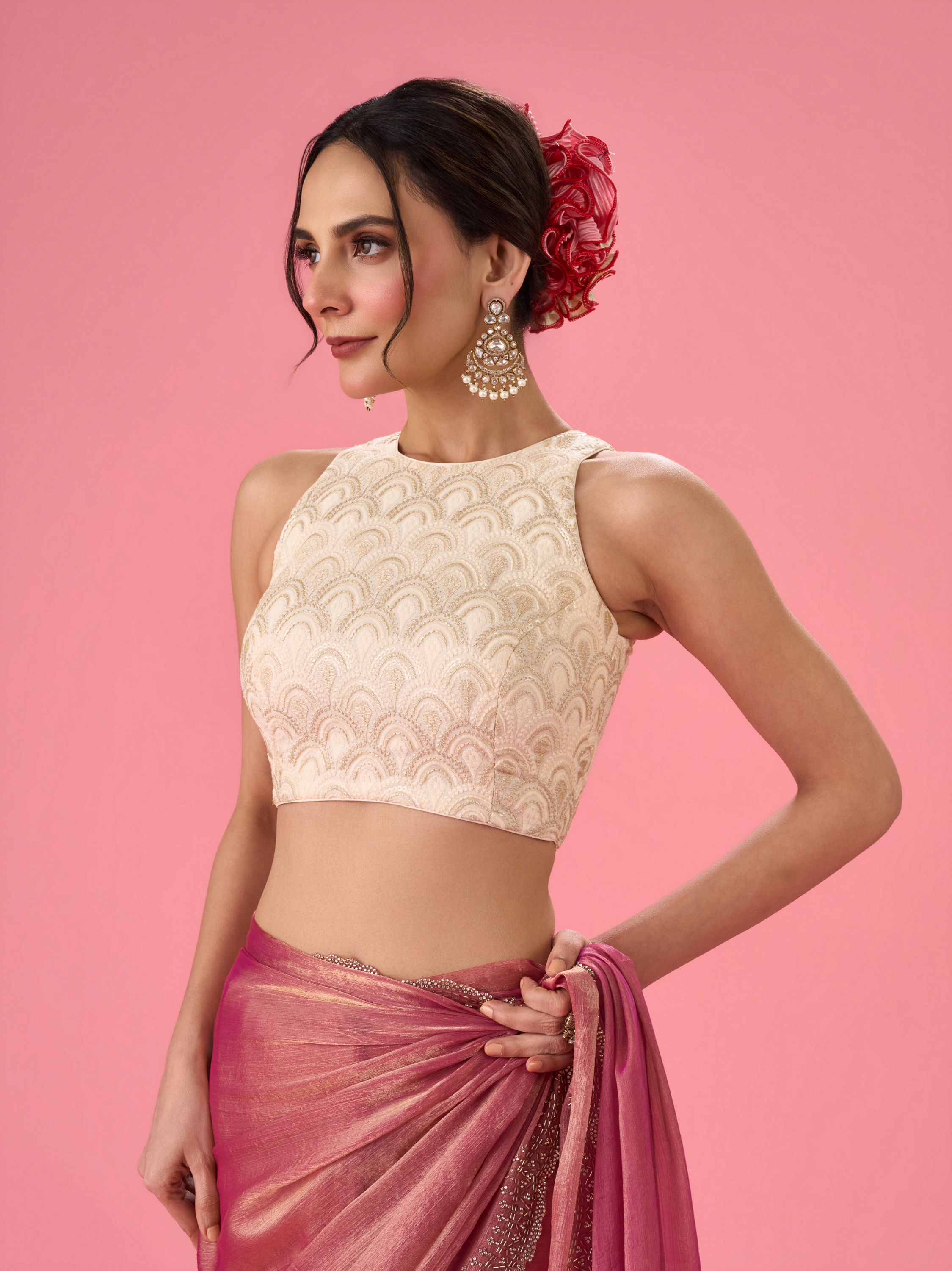 Mohey Women Creamy Elegance Cotton Blouse