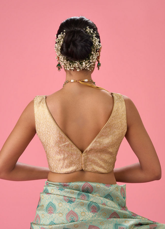 Mohey Women Golden Radiance Art Silk Blouse