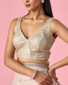 Mohey Women Elegant Gold Georgette Blouse
