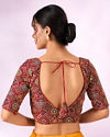 Mohey Women Red Georgette Blouse with Sequin Work