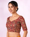 Mohey Women Red Georgette Blouse with Sequin Work