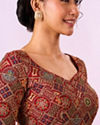 Mohey Women Red Georgette Blouse with Sequin Work