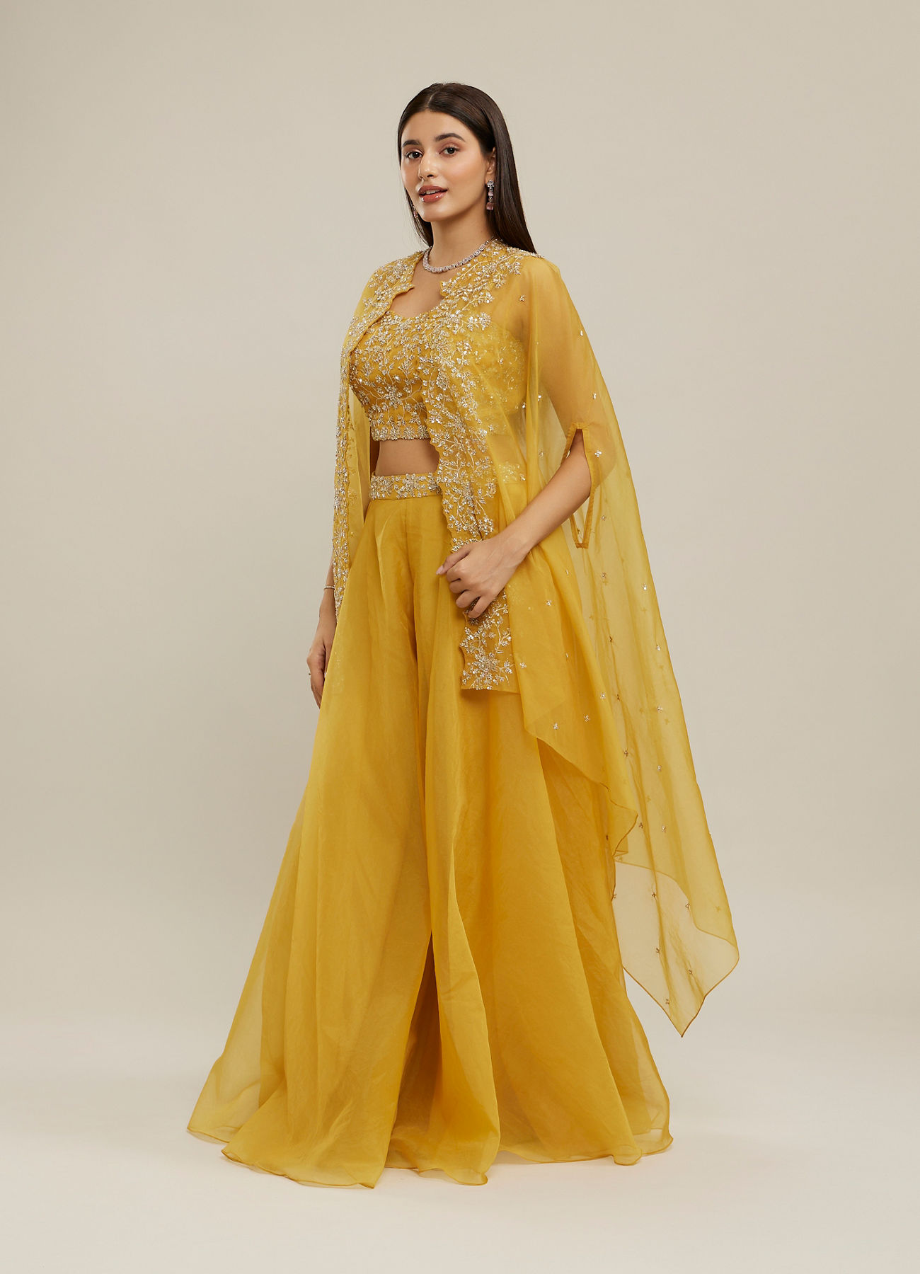 Twamev Women Sunflower Symphony Indo Western