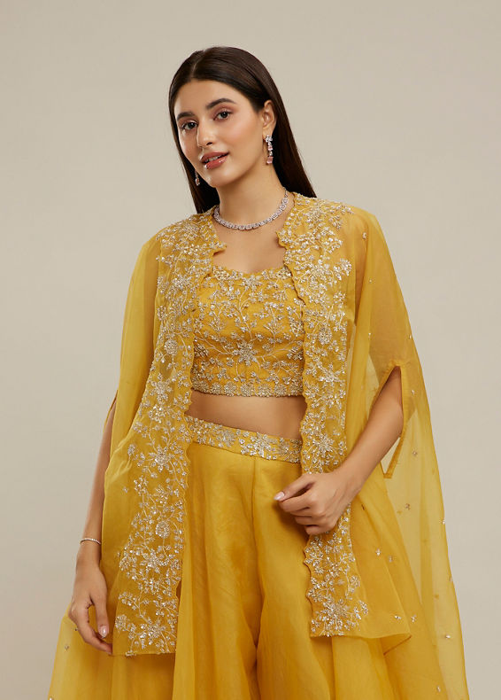 Twamev Women Sunflower Symphony Indo Western