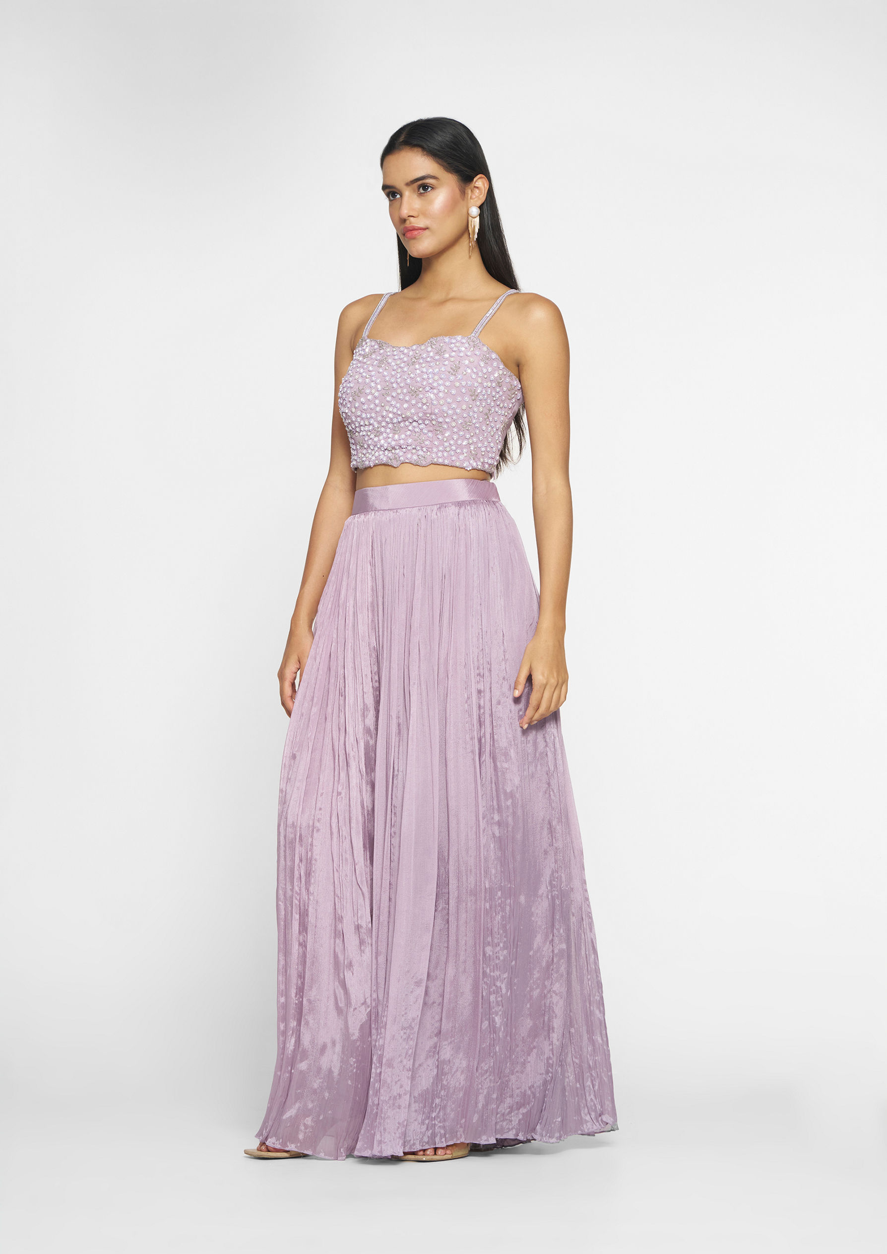 Twamev Women Chinon Purple Elegance Indo Western