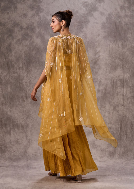 Twamev Women Mustard Yellow Elegance Indo Western
