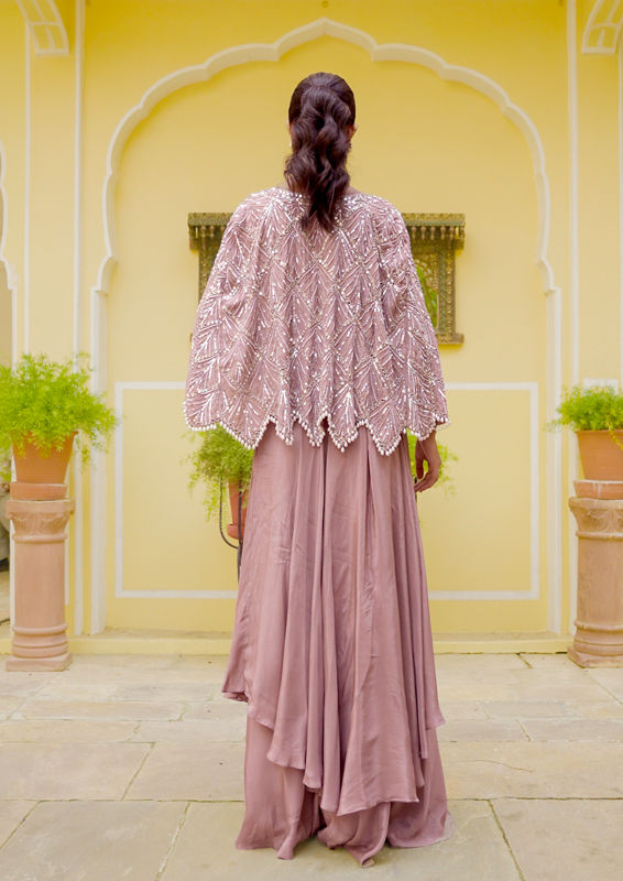 Twamev Women Radiant Dusty Pink Indo Western image number 2