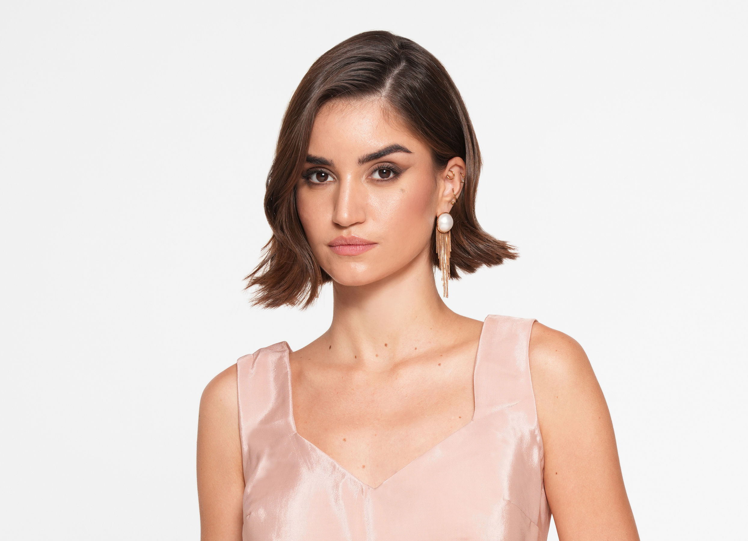 Twamev Women Dusty Pink Satin Elegance Indo Western